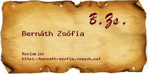 Bernáth Zsófia névjegykártya