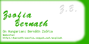 zsofia bernath business card