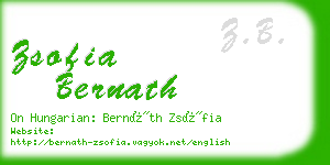 zsofia bernath business card